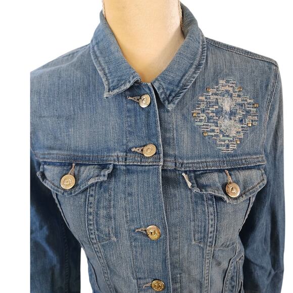 Levi's Women's Denim Jean Embroidered Jacket Size Small - Picture 2 of 7